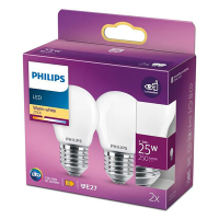 Philips LED lamp E27 | Kogel P45 | Mat | 2700K | 2.2W (25W) | 2 stuks  LPH02366