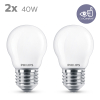 Philips LED lamp E27 | Kogel P45 | Mat | 2700K | 3.4W (40W) | 2 stuks LPH04208 - 2