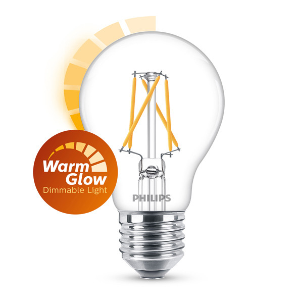 Philips LED lamp E27 | Peer A60 | Filament | 2200-2700K | WarmGlow | 3.4W (40W) LPH02531 - 1