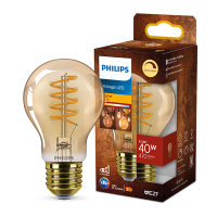 Philips LED lamp E27 | Peer A60 | Filament | Goud | 2200K | Dimbaar | 5.5W (40W)  LPH03294