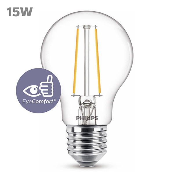 Philips LED lamp E27 | Peer A60 | Filament | Helder | 2700K | 1.1W (15W) LPH04153 - 2