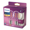 Philips LED lamp E27 | Peer A60 | Filament | Helder | 2700K | 3.4W (40W) | 2 stuks LPH04213 - 3