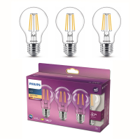 Philips LED lamp E27 | Peer A60 | Filament | Helder | 2700K | 3.4W (40W) | 3 stuks LPH04214