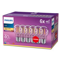 Philips LED lamp E27 | Peer A60 | Filament | Helder | 2700K | 4.3W (40W) 6 stuks  LPH02628