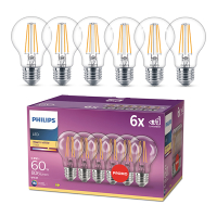Philips LED lamp E27 | Peer A60 | Filament | Helder | 2700K | 5.9W (60W) | 6 stuks LPH04242