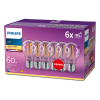 Philips LED lamp E27 | Peer A60 | Filament | Helder | 2700K | 7W (60W) | 6 stuks