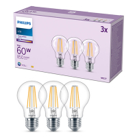 Philips LED lamp E27 | Peer A60 | Filament | Helder | 4000K | 7W (60W) | 3 stuks  LPH03023