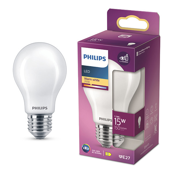 Philips LED lamp E27 | Peer A60 | Mat | 2700K | 1.1W (15W) LPH04155 - 1