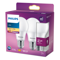 Philips LED lamp E27 | Peer A60 | Mat | 2700K | 4.2W (40W) | 2 stuks  LPH03939