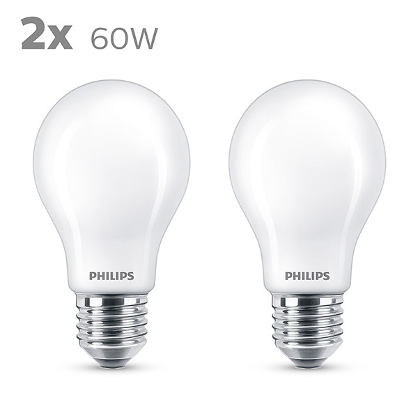 Philips LED lamp E27 | Peer A60 | Mat | 2700K | 5.9W (60W) | 2 stuks LPH04244 - 2