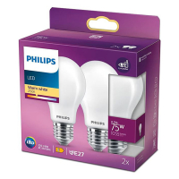 Philips LED lamp E27 | Peer A60 | Mat | 2700K | 8.5W (75W) | 2 stuks  LPH02327