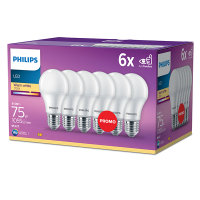 Philips LED lamp E27 | Peer A60 | Mat | 2700K | 9.5W (75W) | 6 stuks  LPH03943