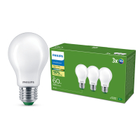 Philips LED lamp E27 | Peer A60 | Ultra Efficient | 2700K | 4W (60W) | 3 stuks  LPH03970