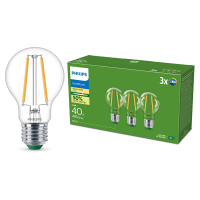 Philips LED lamp E27 | Peer A60 | Ultra Efficient | Filament | 2700K | 2.3W (40W) | 3 stuks  LPH03967