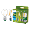 Philips LED lamp E27 | Peer A60 | Ultra Efficient | Filament | Helder | 2700K | 2.3W (40W)	 | 2 stuks LPH04088 - 1