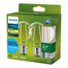 Philips LED lamp E27 | Peer A60 | Ultra Efficient | Filament | Helder | 2700K | 2.3W (40W)	 | 2 stuks LPH04088 - 9