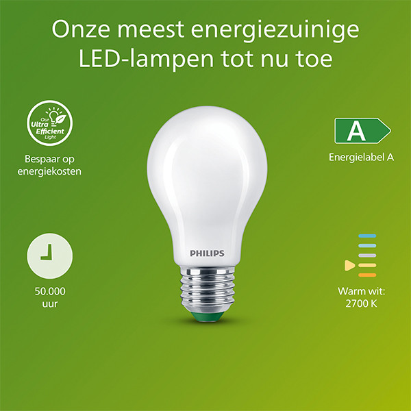 Philips LED lamp E27 | Peer A60 | Ultra Efficient | Mat | 2700K | 5.2W (75W) LPH04135 - 2