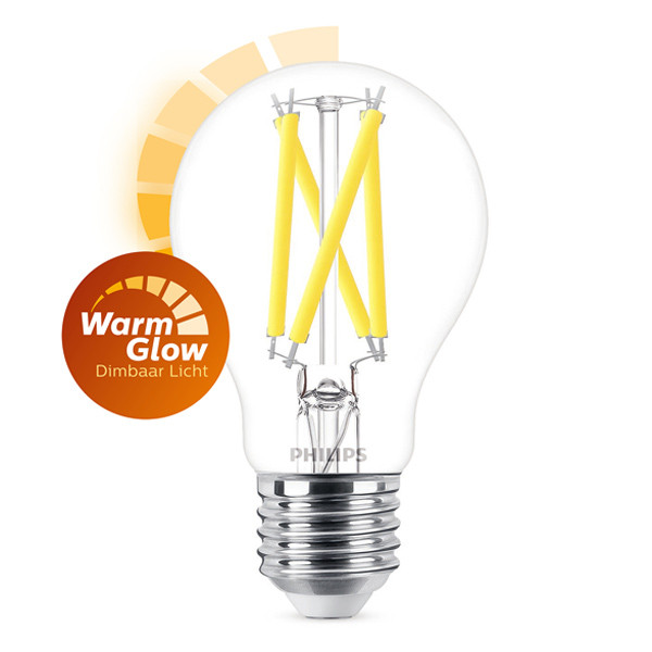 Philips LED lamp E27 | Peer A60 | WarmGlow | Filament | 2200-2700K | 7.2W (75W)  LPH02535 - 1