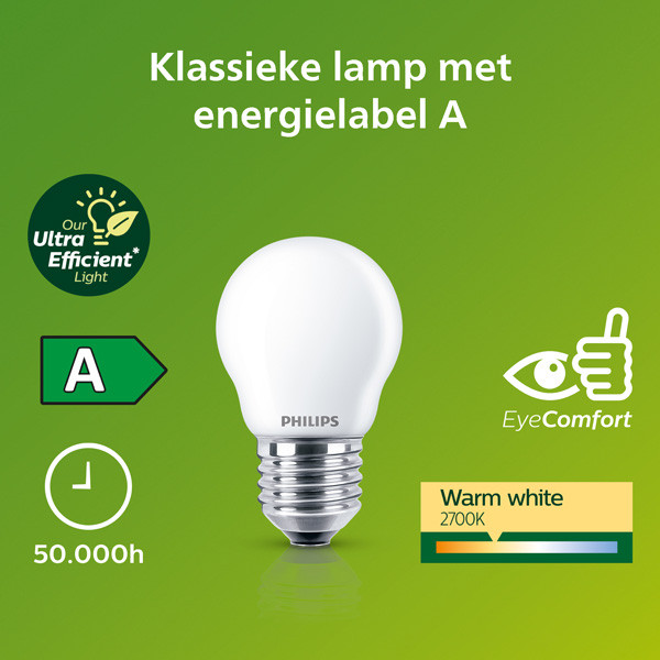 Philips LED lamp E27 | UltraEfficient | Kogel G45 | Mat | 2700K | 2.3W (40W) LPH03786 - 2