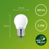 Philips LED lamp E27 | UltraEfficient | Kogel G45 | Mat | 2700K | 2.3W (40W) LPH03786 - 3