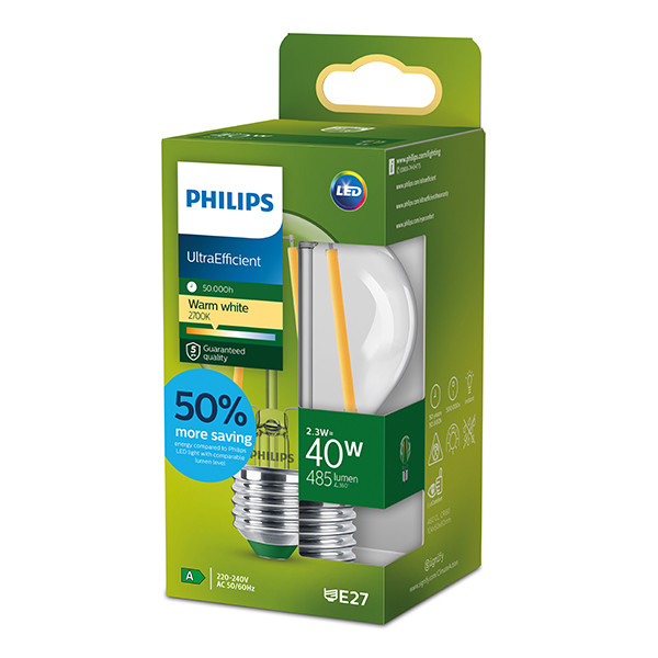 Philips LED lamp E27 | UltraEfficient | Peer A60 | Filament | 2700K | 2.3W (40W) LPH04087 - 9