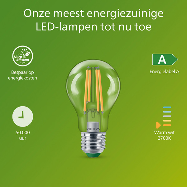 Philips LED lamp E27 | UltraEfficient | Peer A60 | Filament | 2700K | 4W (60W) | 6 stuks LPH03972 - 2