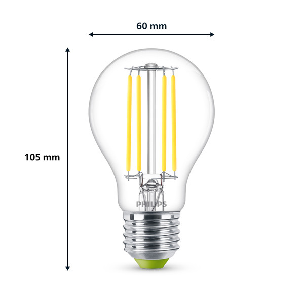 Philips LED lamp E27 | UltraEfficient | Peer A60 | Filament | 4000K | 2.3W (40W) LPH02571 - 2