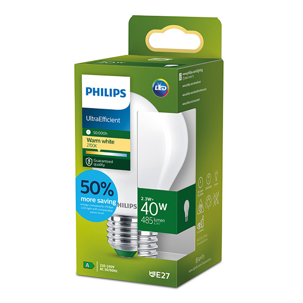 Philips LED lamp E27 | UltraEfficient | Peer A60 | Mat | 2700K | 2.3W (40W) LPH04131 - 9