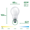 Philips LED lamp E27 | UltraEfficient | Peer A60 | Mat | 2700K | 4W (60W) | 6 stuks LPH03973 - 3