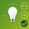 Philips LED lamp E27 | UltraEfficient | Peer A60 | Mat | 2700K | Dimbaar | 4W (60W) LPH03814 - 3