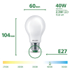 Philips LED lamp E27 | UltraEfficient | Peer A60 | Mat | 4000K | 2.3W (40W) LPH04133 - 3