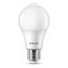 Philips LED lamp E27 met sensor | Bewegings- en dag/nachtsensor | Peer A60 | Mat | 2700K | 8W (60W)
