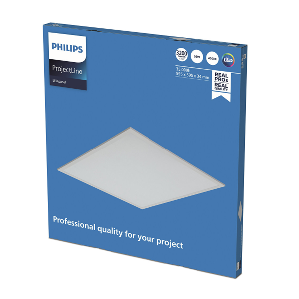 Philips LED paneel 60x60 cm | Projectline | 4000K (840) | 3200 lumen | UGR22 | 36W LPH03624 - 2