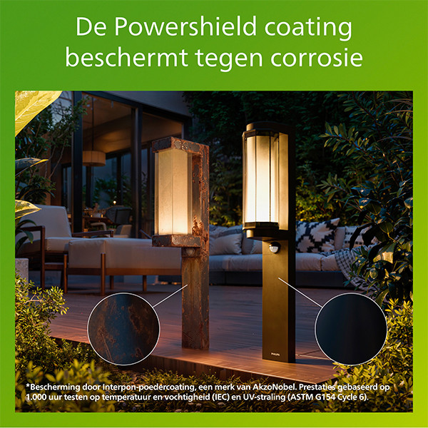 Philips Lantaarn | Ultra Efficient | Avendale | Bewegingssensor | 2700K | IP44 | 4.3W | Zwart LPH05144 - 5