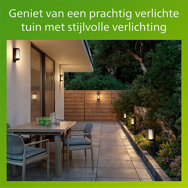 Philips Lantaarn | Ultra Efficient | Avendale | Bewegingssensor | 2700K | IP44 | 4.3W | Zwart LPH05144 - 7