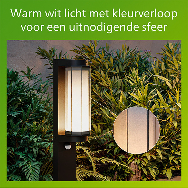 Philips Lantaarn | Ultra Efficient | Avendale | Bewegingssensor | 2700K | IP44 | 4.3W | Zwart LPH05144 - 8