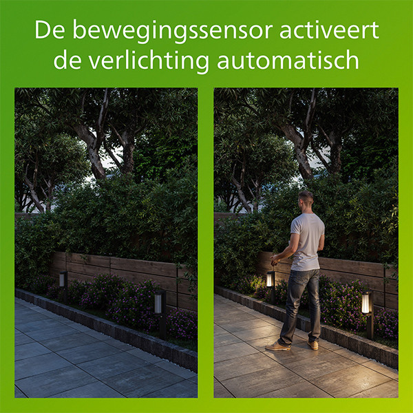 Philips Lantaarn | Ultra Efficient | Avendale | Bewegingssensor | 2700K | IP44 | 4.3W | Zwart LPH05144 - 9