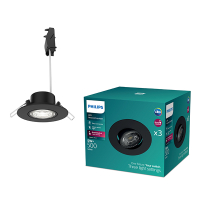 Philips Led inbouwspot | Rond | 2700K | Zwart | Ø 68 mm | IP20 | 5W | 3 stuks LPH04079