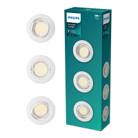 Philips Led inbouwspot | Rond | Wit | Ø 68 mm | GU10 fitting | IP20 | 3 stuks LPH04071