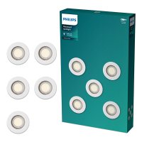 Philips Led inbouwspot | Rond | Wit | Ø 68 mm | GU10 fitting | IP20 | 5 stuks LPH04066