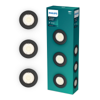 Philips Led inbouwspot | Rond | Zwart | Ø 68 mm | GU10 fitting | IP20 | 3 stuks LPH04059