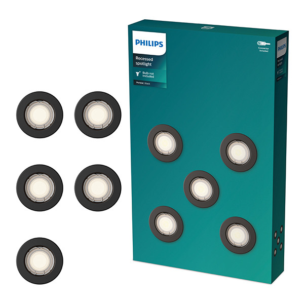 Philips Led inbouwspot | Rond | Zwart | Ø 68 mm | GU10 fitting | IP20 | 5 stuks LPH04060 - 1