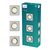 Philips Led inbouwspot | Vierkant | Nikkel | Ø 75 mm | GU10 fitting | IP20 | 3 stuks LPH04075 - 1