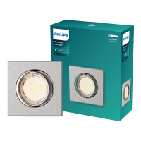 Philips Led inbouwspot | Vierkant | Nikkel | Ø 75 mm | GU10 fitting | IP20 LPH04074