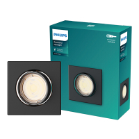 Philips Led inbouwspot | Vierkant | Zwart | Ø 75 mm | GU10 fitting | IP20 LPH04072