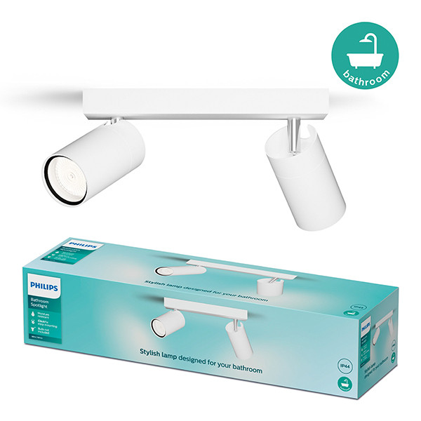 Philips Led opbouwspot | Rond | Idris | IP44 | Wit | 2x GU10 fitting LPH04820 - 1