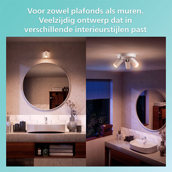 Philips Led opbouwspot | Rond | Idris | IP44 | Wit | 3x GU10 fitting LPH04821 - 6