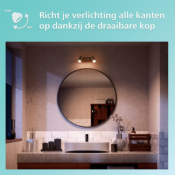 Philips Led opbouwspot | Rond | Idris | IP44 | Zwart | 2x GU10 fitting LPH04818 - 5