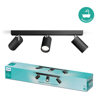 Philips Led opbouwspot | Rond | Idris | IP44 | Zwart | 3x GU10 fitting LPH04819