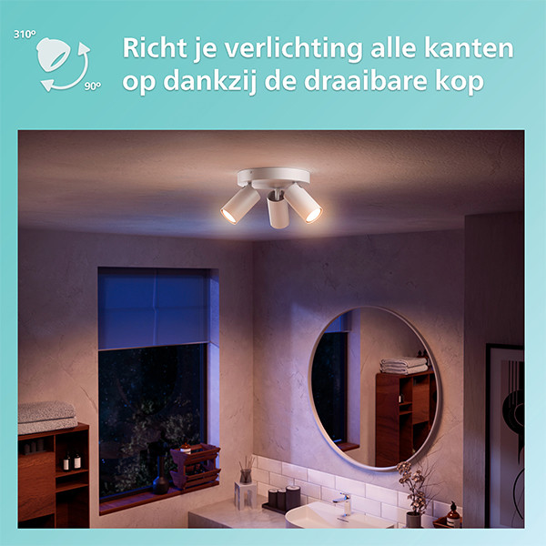 Philips Led opbouwspot | Rond | Idris | Ronde basisplaat | IP44 | Wit | 3x GU10 fitting LPH04822 - 5